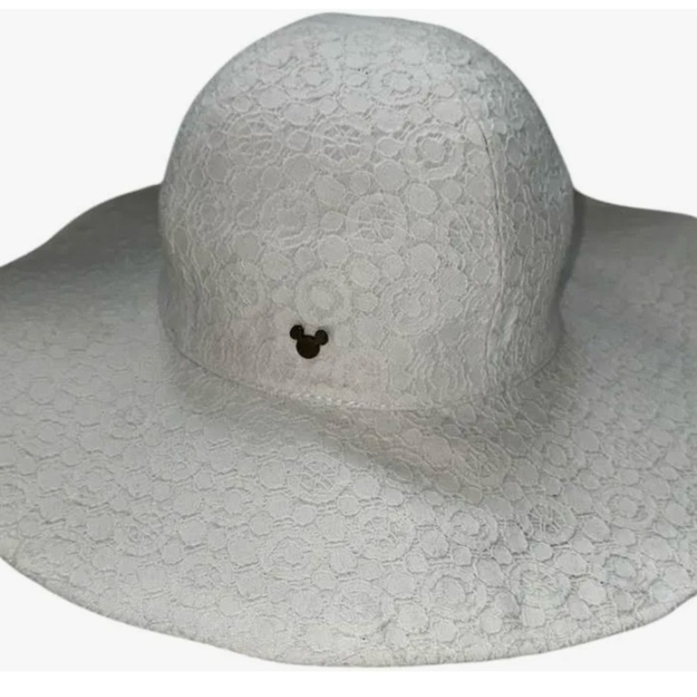 Disney White Sun Hat with Mickey Mouse Detail